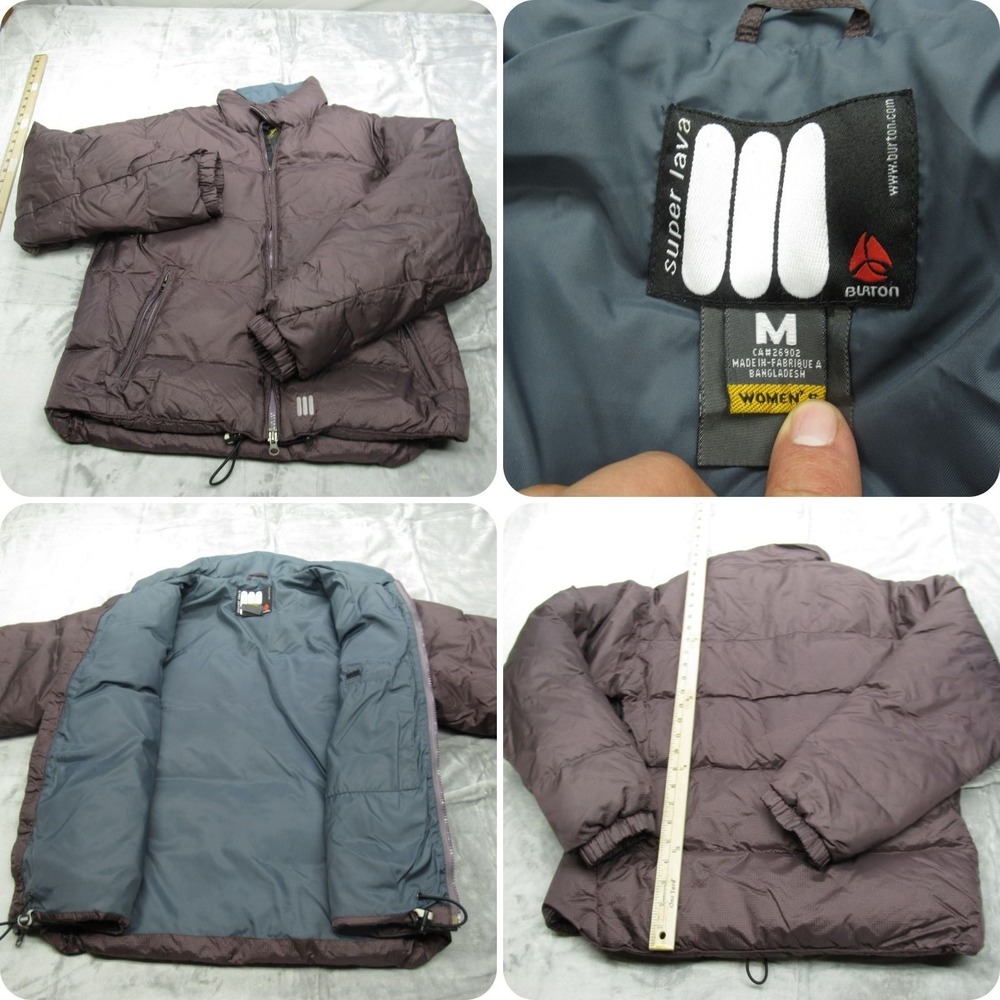 Burton Down Jacket Women Medium Deep Purple Insulated Full Zip Puffer Super Lava